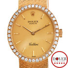 Rolex Cellini Diamond 18K Gold 4625 22mm Oval Ladies Winding Watch NR