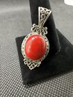 Sterling Silver Red Coral Pendant