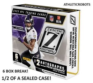 NEW YORK JETS 2023 ZENITH FOOTBALL NFL 6 HOBBY BOX 1/2 CASE BREAK #3