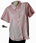 American Sweatheart Pink Blouse Petal Sleeves Peter Pan Collar Size XL NWD