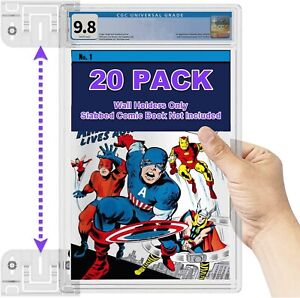 20 Pack Comic Book Display Shelf Slab Wall Mount Kit