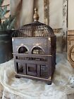 Wood And Metal Vintage Bird Cage Home Decor Brown And Gold