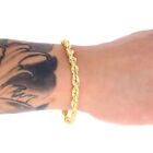 14K Yellow Gold 1.5mm-10mm Solid Diamond Cut Rope Chain Bracelet 7