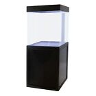 Aquarium 40 Gallon Tempered Transparent Glass with LED Light, Black Fish Tank
