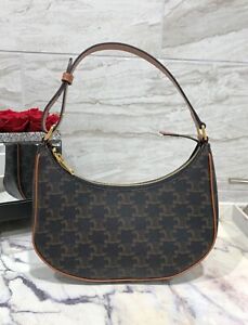 Authentic CELINE Ava Triomphe Coated Canvas Bag