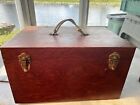 Lg Vintage Captains Solid Wood Dove Tailed Fishing Tackle Rig Lure Box Emmons NJ