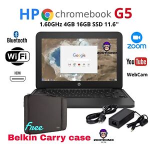 HP laptop Chromebook 11 1.60GHz 4GB 16GB SSD 11.6 WEBCAM BLUETOOTH WIFI free BAG