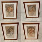 Set of 4 Mucha Prints The Arts: Poetry Music Painting Dance 12x15 Framed Art