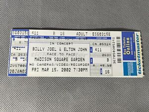 3.15.02 Elton John Billy Joel Face to Face NY Madison Square Garden Ticket Stub