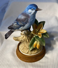 New ListingAndrea by Sadek MOUNTAIN BLUEBIRD Porcelain Bird Figurine With Wood Base – 8627