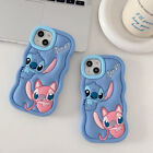 Case For iPhone 15 Pro Max 14 13 12 11 3D Cartoon Cute Stitch Soft Silicon Cover