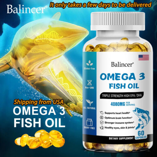 Omega 3 Fish Oil Capsules 4080mg EPA & DHA, 30 To 120 Caps , Non-GMO