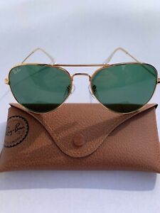 Ray-Ban Aviator Sunglasses L0205 RB3025 Standard 58m Gold Frame with Green Lens