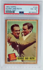 1962 Topps Babe Ruth Special #140 Gehrig and Ruth Card, Green Tint - PSA 6 EX-MT
