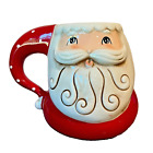 Johanna Parker Ceramic 3D 18oz Vintage Looking Santa Coffee Mug Christmas