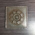 Deco  Metal Look Decos Aged Iron Chateau Rose Tile NEW 4 1/4” x 4 1/4”