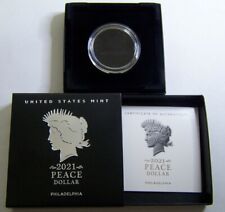 2021 Peace Silver Dollar mint box, mint capsule and COA, no coin
