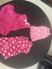LOT DOG PINK HEARTS CLOTHES DRESS FLANNEL SWEATER SMALL