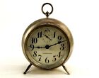 3-Legged Vintage Brass Alarm Clock, New Haven Intermittent, Parts/Repair, #C-20