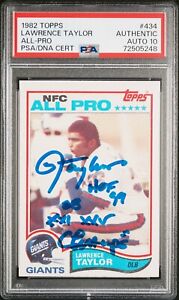 1982 Topps Lawrence Taylor Autograph PSA DNA 10 Auto Giants