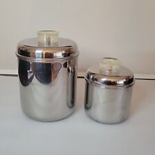 Revere Ware Stainless Steel Canisters Nesting Lucite Tel-U Top Knob Set of two