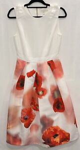 Ted Baker Micla Poppy Print Floral Fit-and-Flare Dress Red & White - Size 2