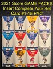 2021 SCORE FOOTBALL GAME FACE INSERT CARD YOU PICK #1-15 COMPLETE YOUR SET PYC