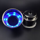 1Pc 8 LED Blue Stainless Steel Cup Drink Holder For Marine Boat Car Truck Camper
