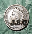 1859 FIRST YEAR INDIAN Head Cent with COUNTER STAMP ON THE OBV NICE COND.    140