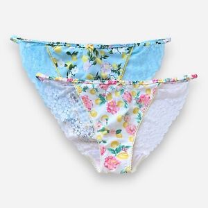Victoria’s Secret Underwear Panties Panty Lot Of 2 String Bikini XL Lace 2pk New