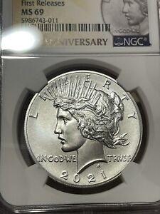 2021 Peace Dollar Silver Coin NGC MS69 First Releases (Box&COA Included)