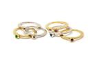 Gold Stackable Rings Peridot, Diamond, Citrine, Pink/Blue Sapphire & Garnet