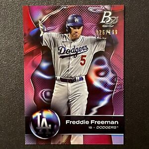 2023 Bowman Platinum #83 Freddie Freeman Pink Foil Refractor Parallel Card /199