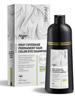 Mayraki,Gray Coverage Permanent Hair Color Dye Shampoo Color 01 Leather Black