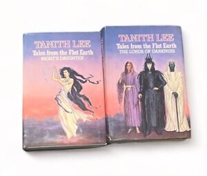 Lot of 2 Tanith Lee Tales From The Flat Earth Book Club Edition Dust Jackets