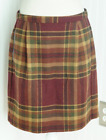 TOMMY HILFIGER Women’s Wool Blend Skirt 10 Plaid Lined Pockets Foux Leather Trim