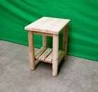 Handcrafted White Cedar Log Sofa End Table- Solid Wood/Made in USA/Free Shipping