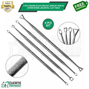 4 Pcs Carving Sculpture Set Jewelry Crafts Carver Modelling Metal Clay Tools