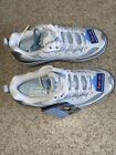 Skechers Shape-Ups Toning Walking Shoes Women's 6.5 White Blue Silver Leather