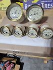 (6) DOLPHIN GAUGE SET ANTIQUE WHITE WITH GOLD BEZELS