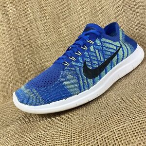 Nike Running Shoes Free FlyKnit Blue Black White Men's Size 11