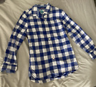 Boden Boy Long Sleeve Collared Button Dress Shirt Checker Size 9-10Y /140cm Blue