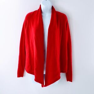 Womens Cashmere Cardigan Sweater Apt 9 Red Open Front Asymmetrical Hem Sz XS