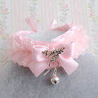 Baby pink ruffles choker necklace , kitten play collar  daddys girl tag bow bell
