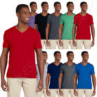 Gildan Mens T-Shirt V-Neck  Short Sleeve 4.5 oz SoftStyle Tee MG64V