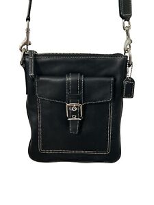 Coach Women’s Crossbody Bag Black Genuine Leather Adjustable Detachable Strap