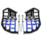 Fit Yamaha YFZ 450 YFZ450 Nerf Bars Pro Peg Heel Guard Black Bars With Blue Nets (For: More than one vehicle)