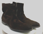 To Boot New York Adam Derrick Men 9.5 Boots Brown Suede Leather Side Zip Italy