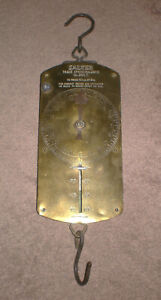 Vintage SALTERS Trade Spring Balance Scale 260T BRASS weighs to 60 lbs England