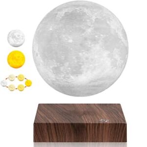 Magnetic Levitating Moon Light Lamp, Floating and Spinning 3D Printing Moonli...